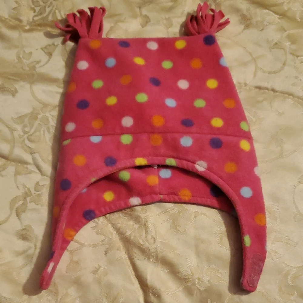 GAP Pink Beanie Hat with Colorful Dots Toddler 2-3 Years